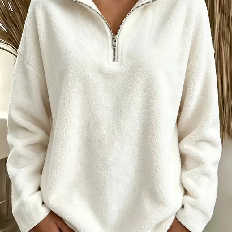 Sudadera de forro polar para mujer con media cremallera