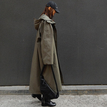 Parka Extragrande para Mujer con Cintura Ajustable con Cordón