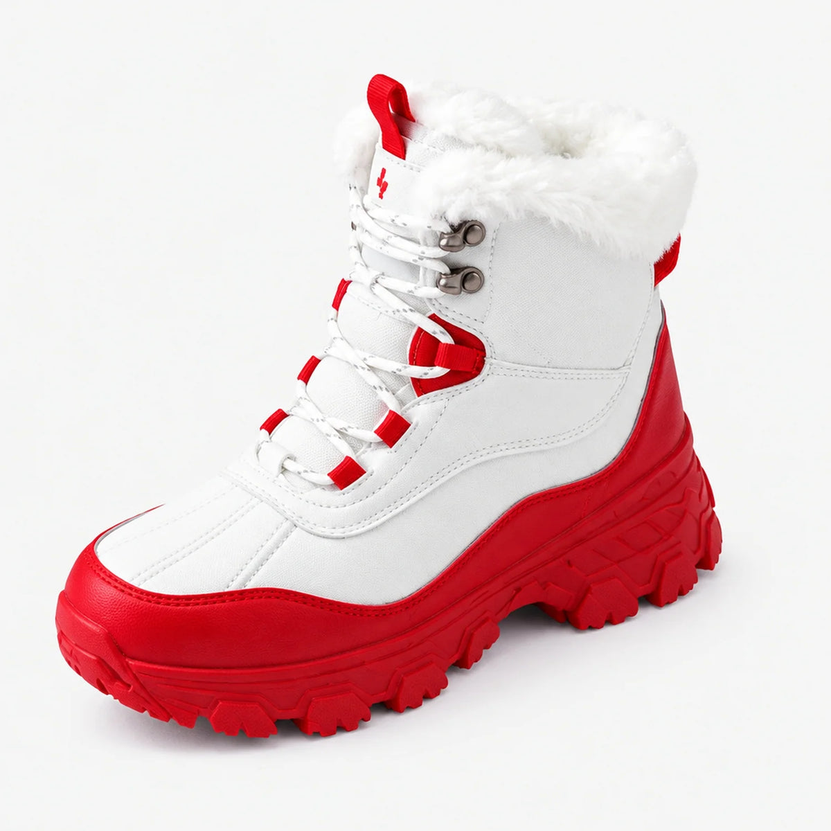 Botas de invierno impermeables para mujer con cuello de piel sintética