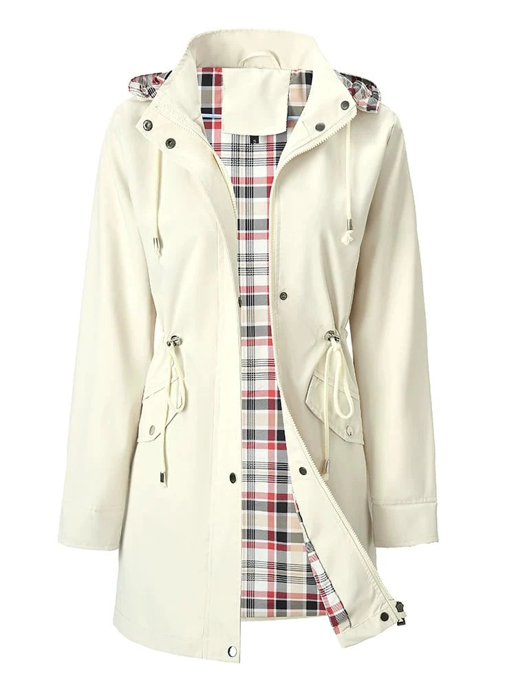 Abrigo Largo Impermeable para Mujer con Cintura Ajustable