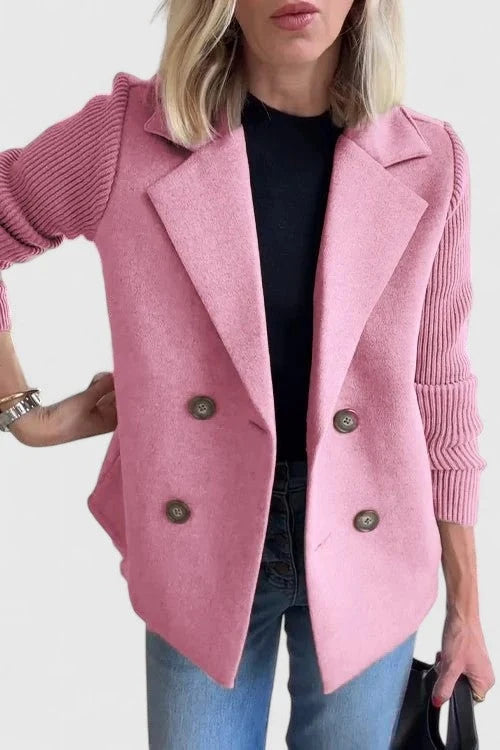 Blazer de mujer con doble botonadura y mangas de canalé