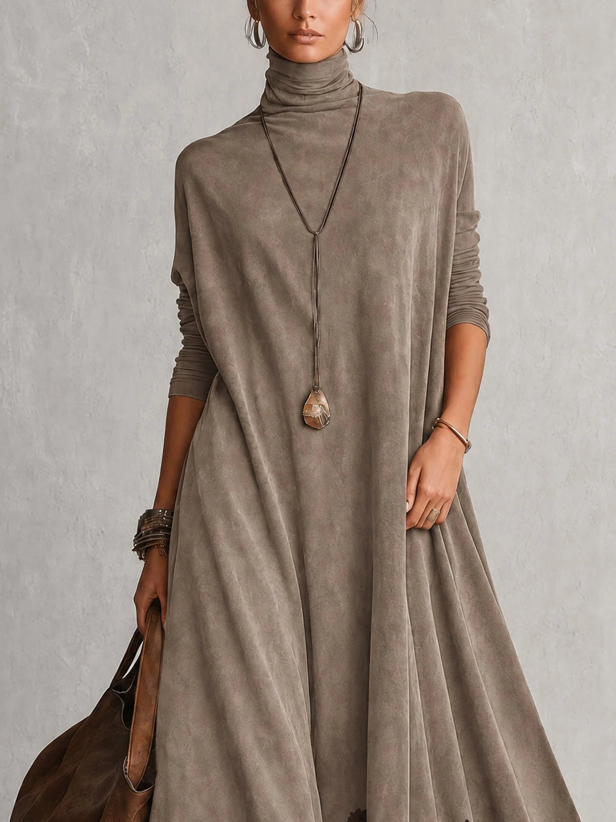 Vestido maxi para mujer con adorno floral de encaje