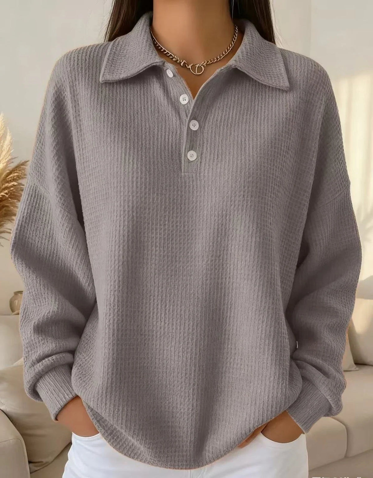 Jersey polo de mujer con cuello polo clásico