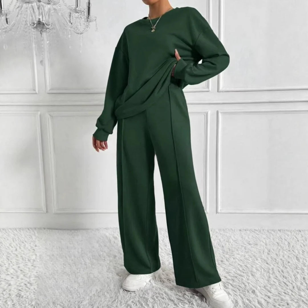 Conjunto de sudadera y pantalones para mujer con cintura alta