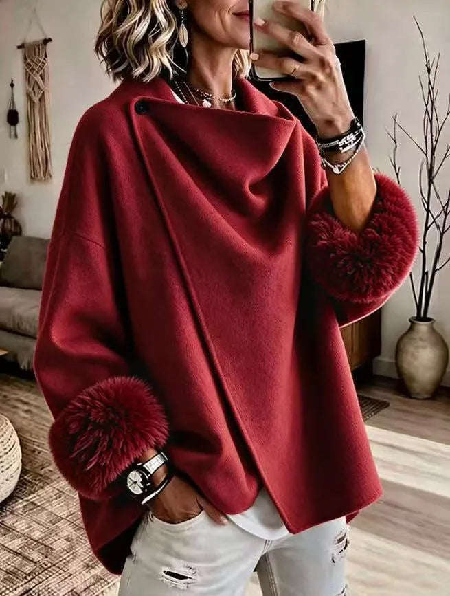 Chaqueta de mujer con frente asimétrico