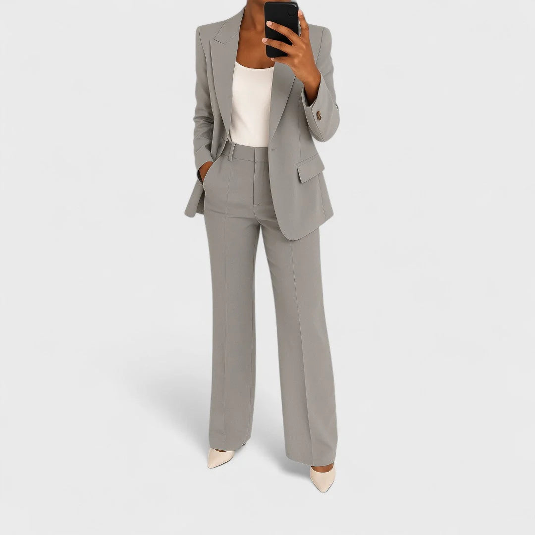 Blazer para mujer y pantalones de pierna ancha con cintura alta