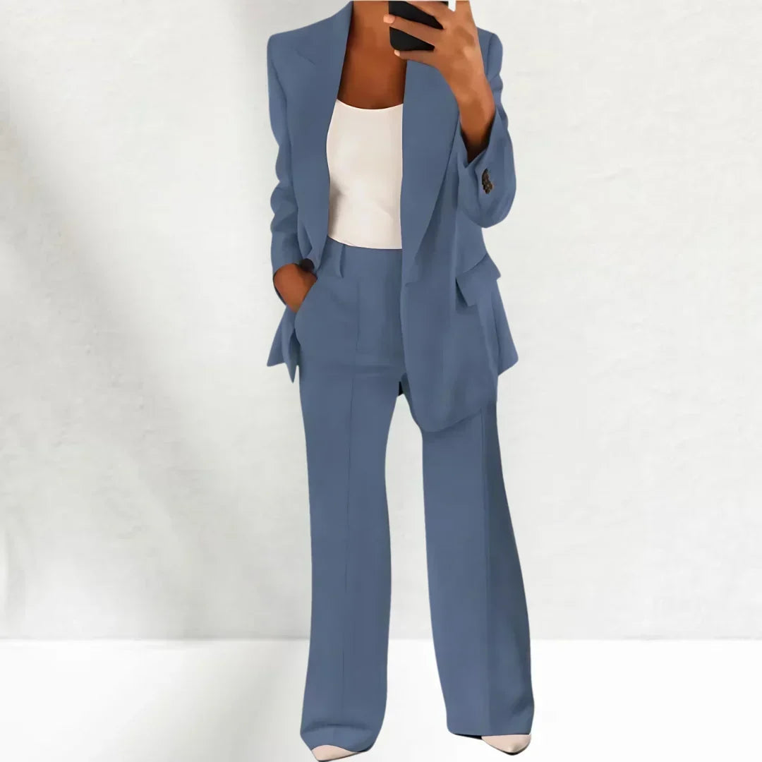 Blazer para mujer y pantalones de pierna ancha con cintura alta