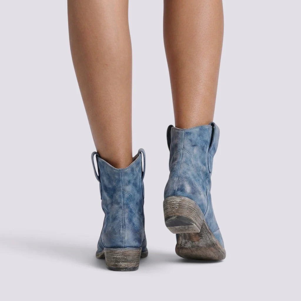 Botines de ante para mujer con tacón cuadrado bloque