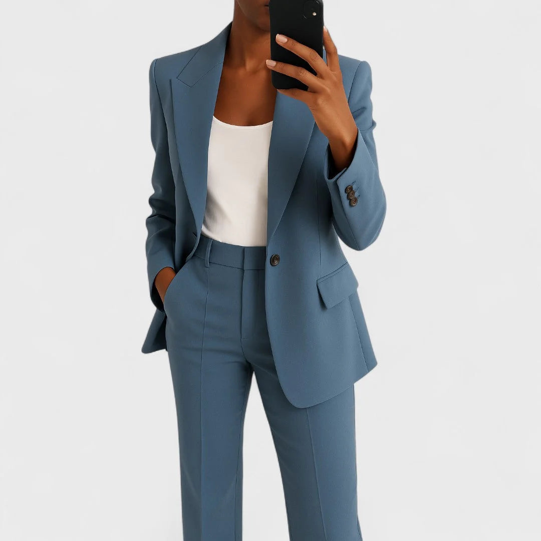 Blazer para mujer y pantalones de pierna ancha con cintura alta