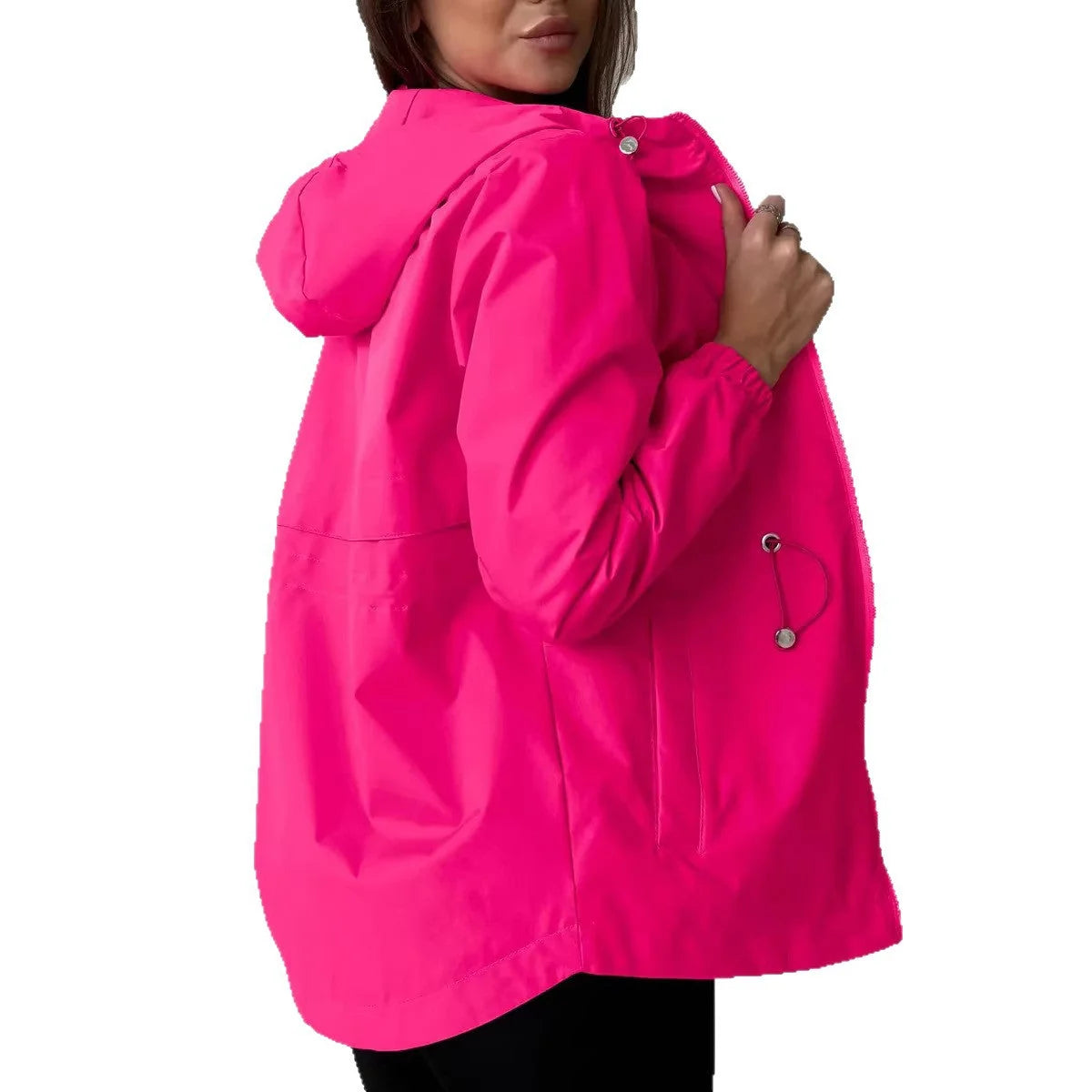 Chaqueta outdoor para mujer con capucha ajustable y bolsillos