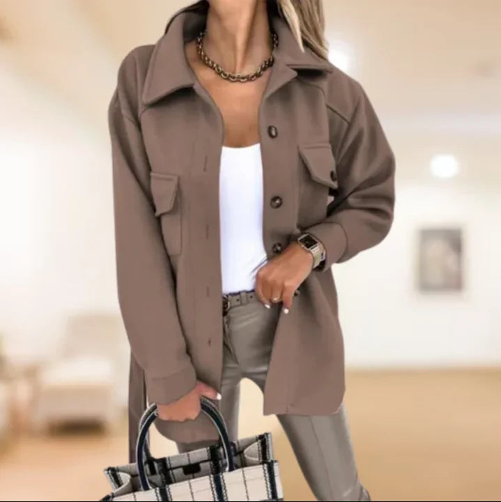 Chaqueta camisa de mujer con cinturón extraíble