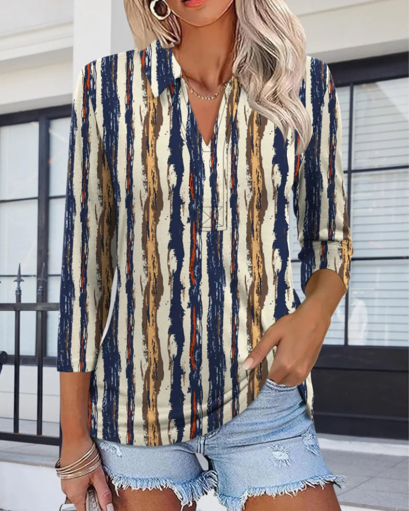 Polo para mujer con escote en V y cuello de polo