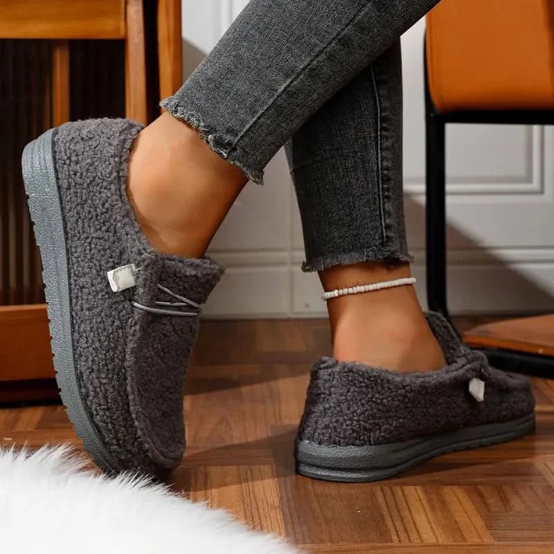 Zapatillas de casa para mujer con forro de felpa y suela antideslizante