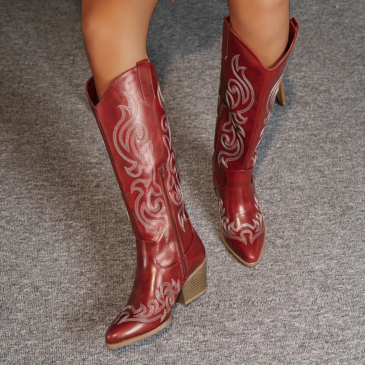 Botas Vaqueras de Mujer hasta la Rodilla con Caño Ancho