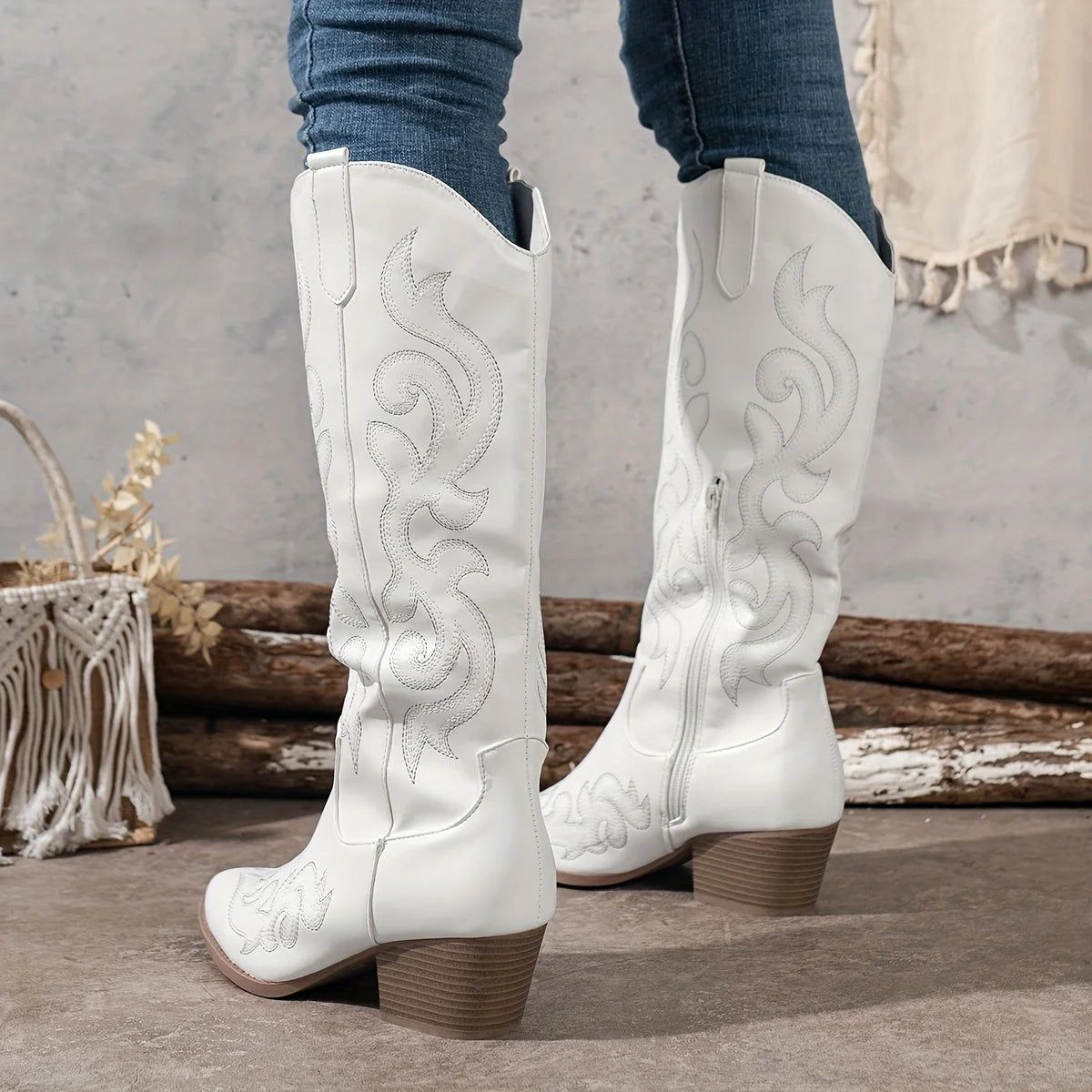 Botas Vaqueras de Mujer hasta la Rodilla con Caño Ancho