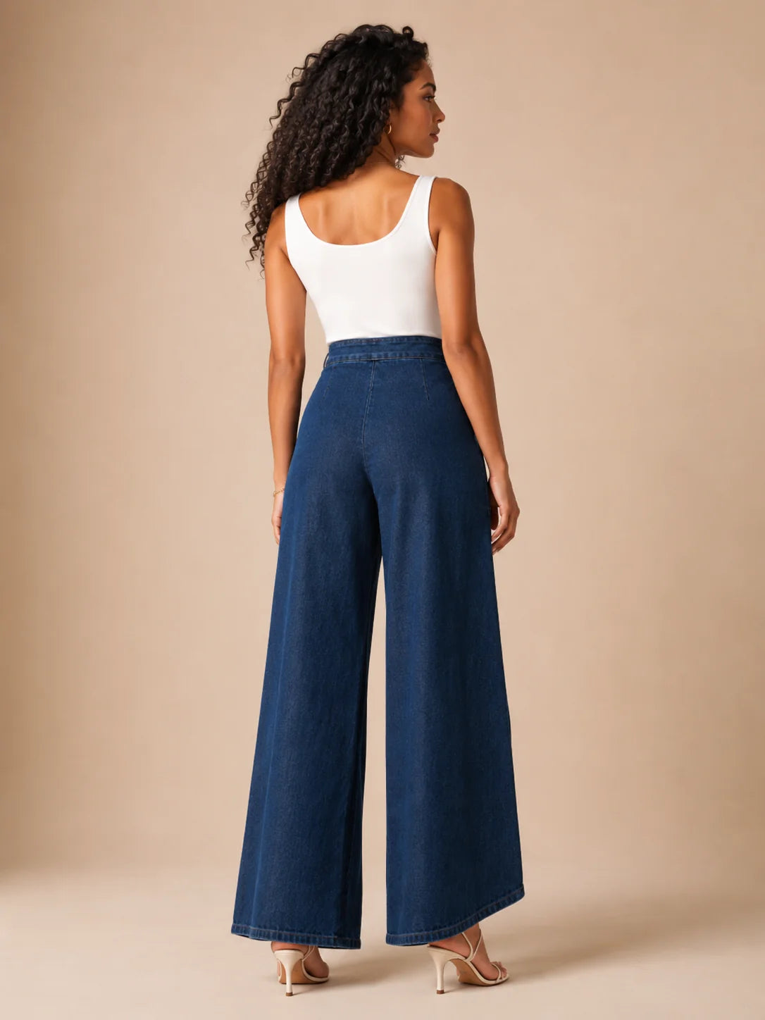 Pantalones Palazzo de mujer con panel envolvente asimétrico