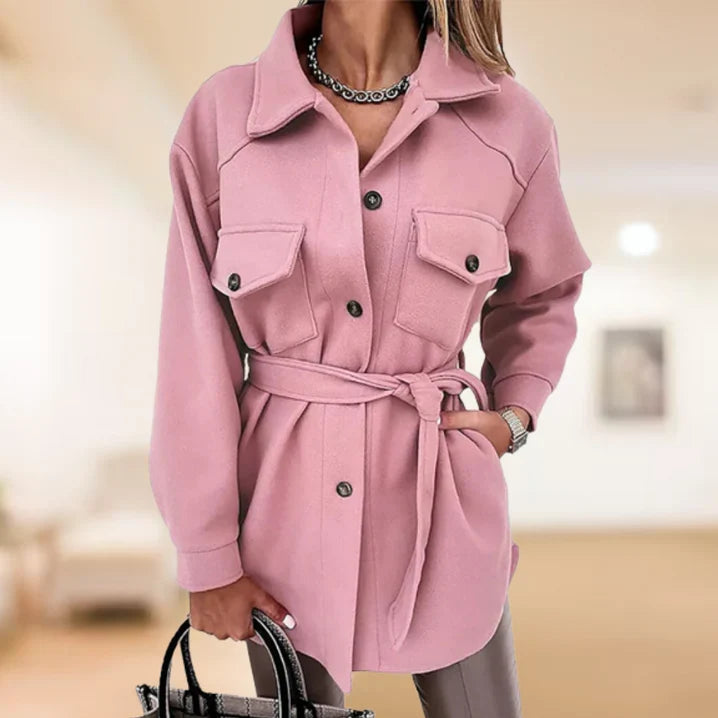 Chaqueta camisa de mujer con cinturón extraíble