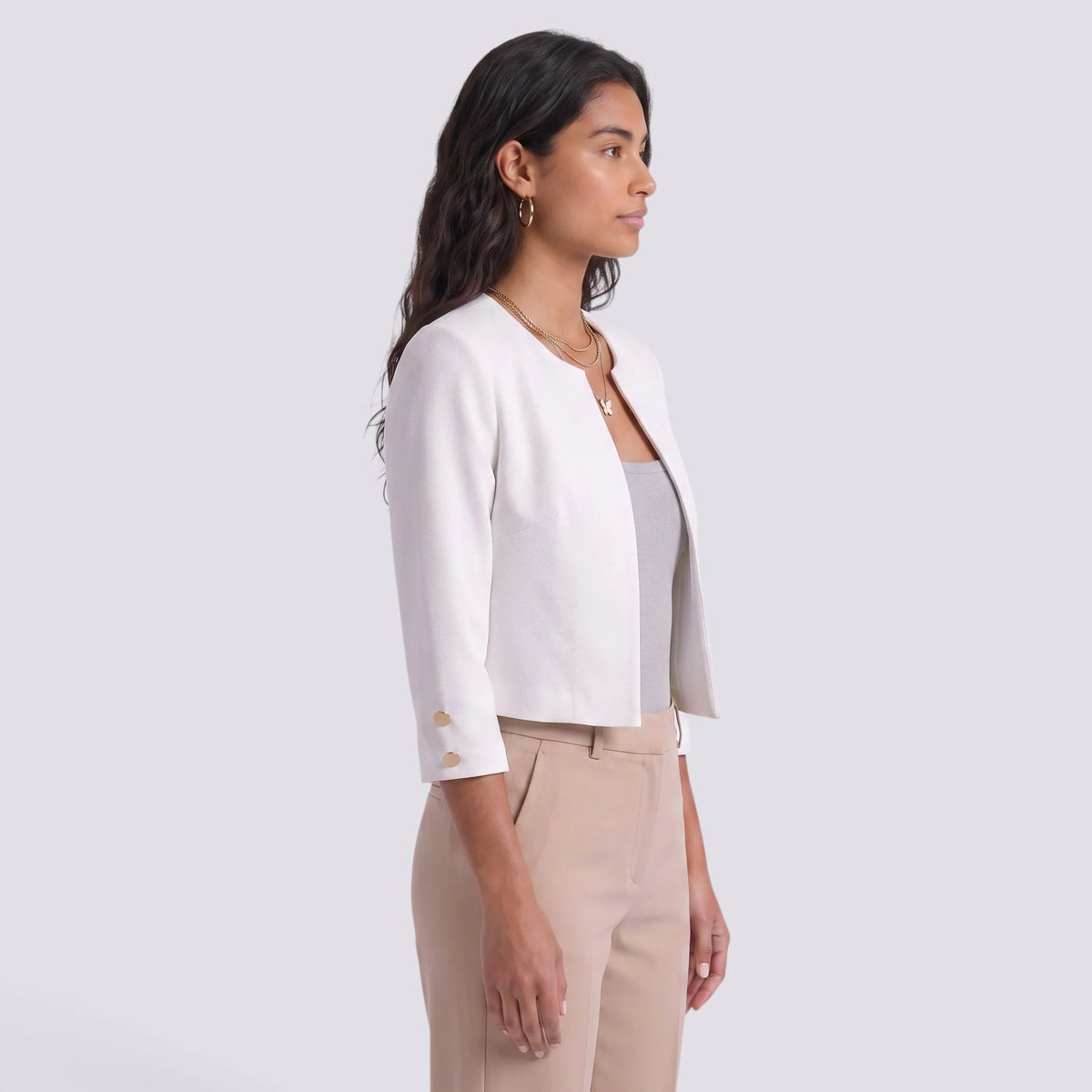 Chaqueta corta bomber para mujer con aberturas laterales