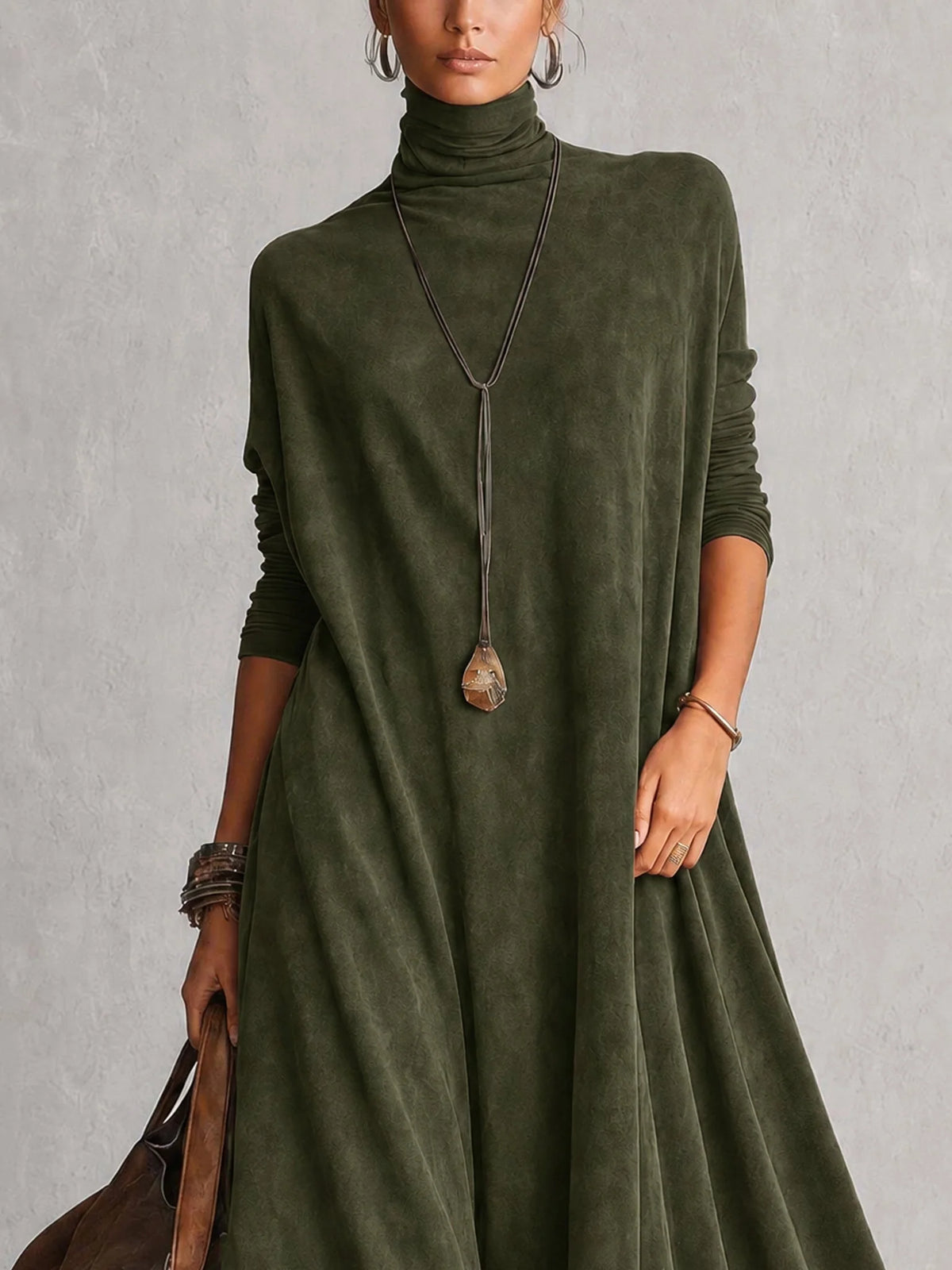 Vestido maxi para mujer con adorno floral de encaje