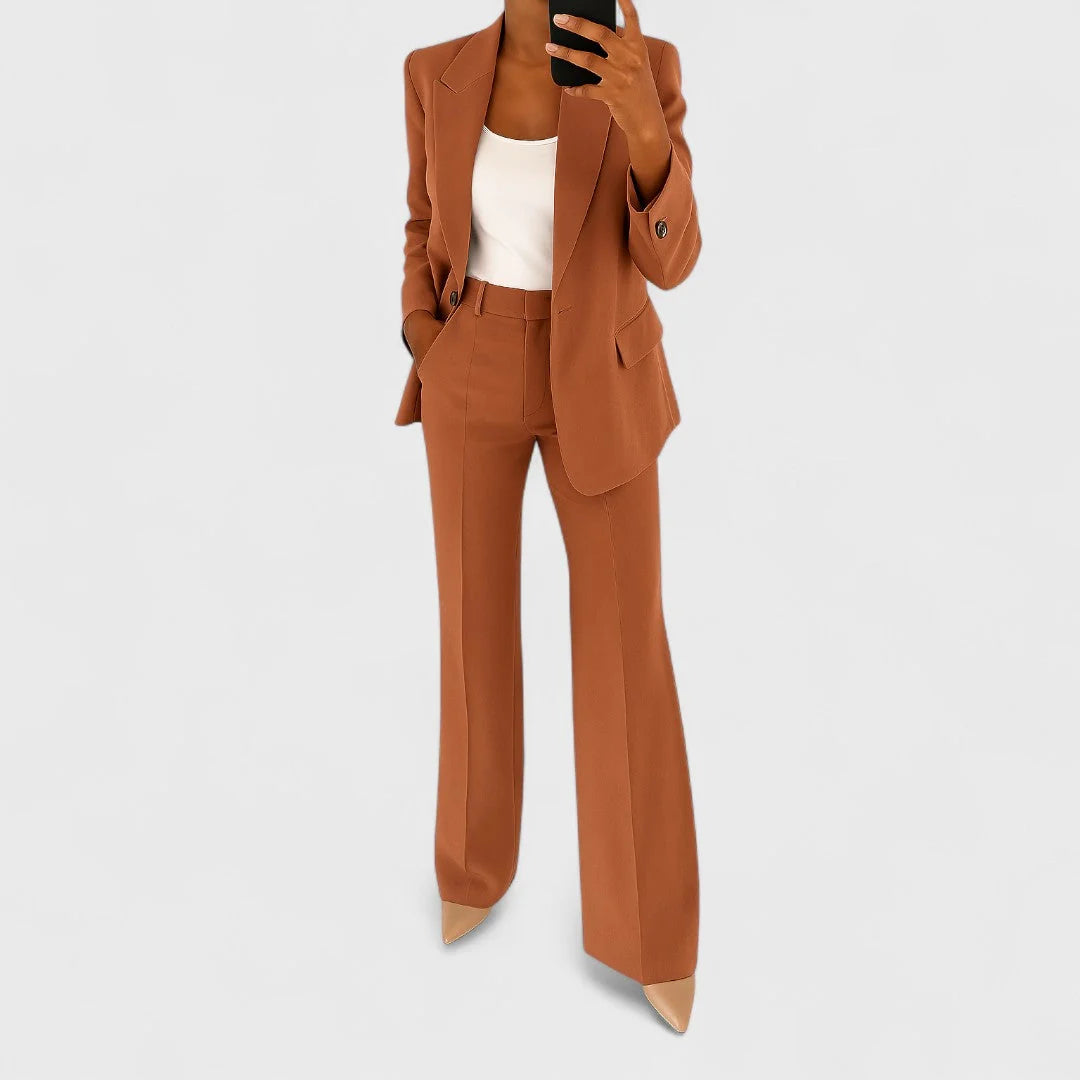 Blazer para mujer y pantalones de pierna ancha con cintura alta