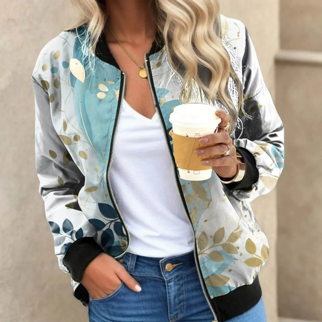 Chaqueta bomber de mujer con estampado floral