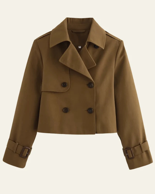 Gabardina para mujer con hebillas ajustables en las mangas