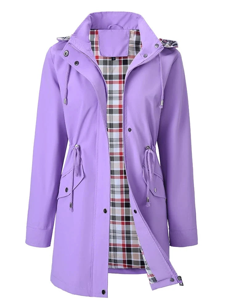 Abrigo Largo Impermeable para Mujer con Cintura Ajustable