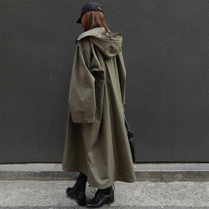 Parka Extragrande para Mujer con Cintura Ajustable con Cordón