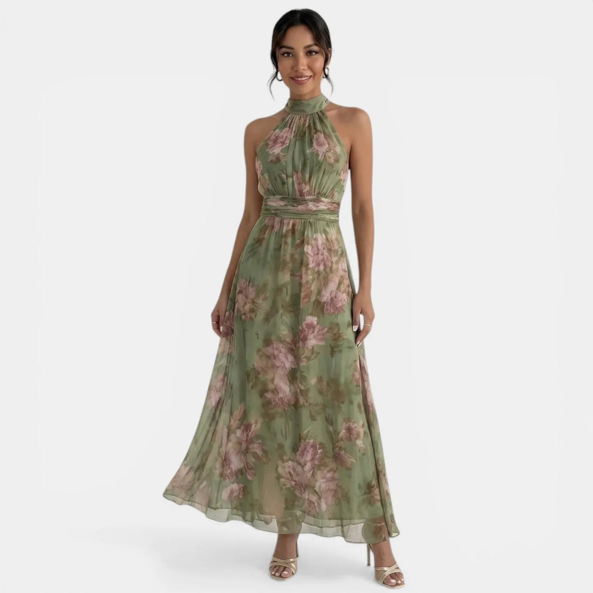 Women's Long Dress with Halter Neck