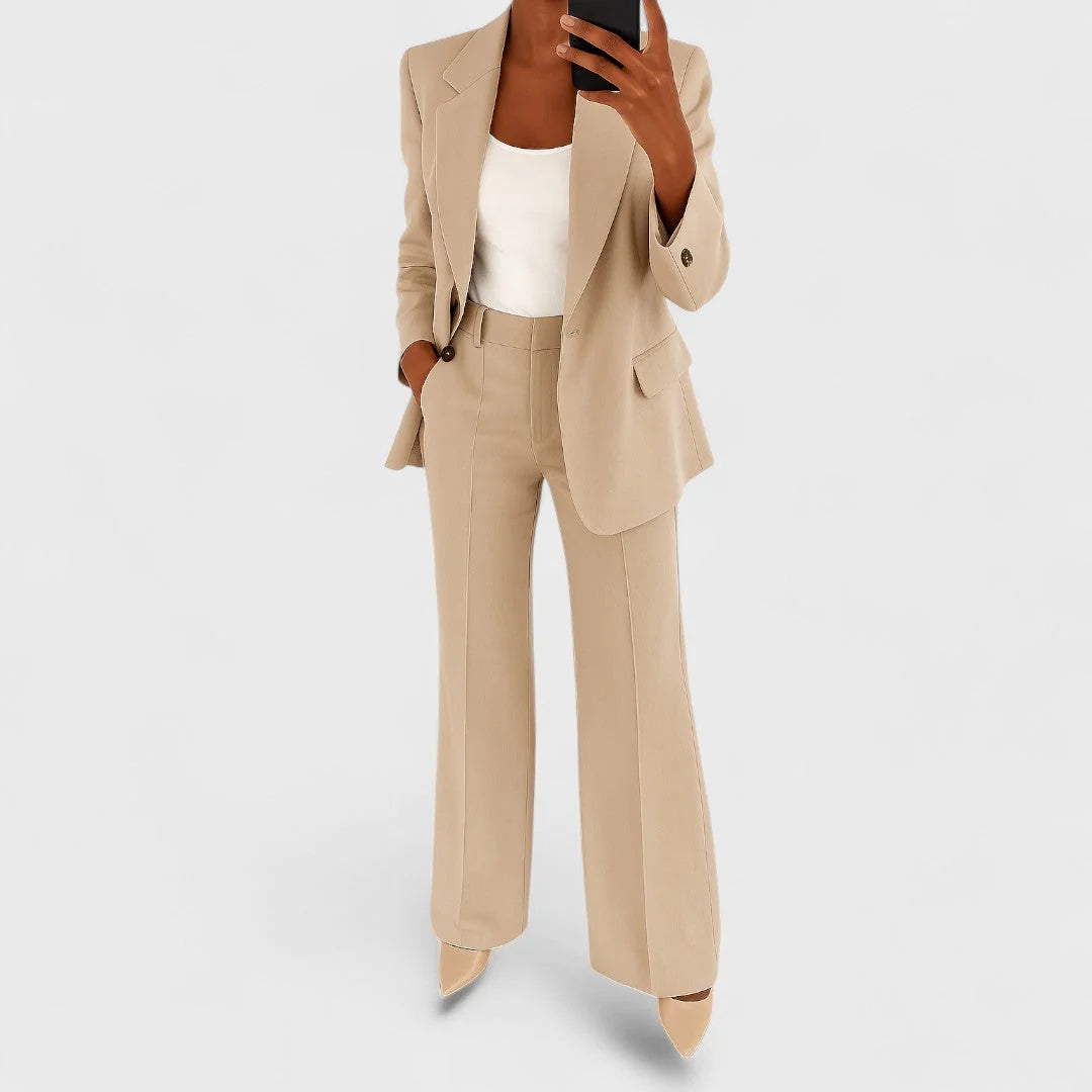 Blazer para mujer y pantalones de pierna ancha con cintura alta