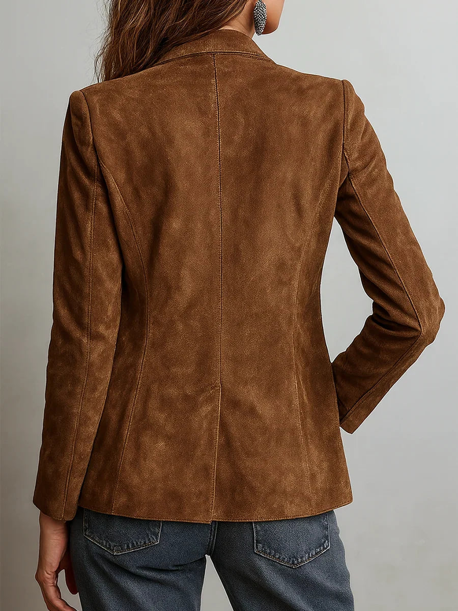 Blazer Vintage de Mujer con Costuras en Contraste