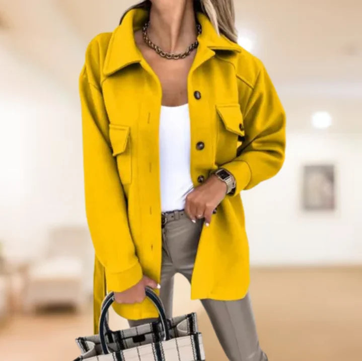 Chaqueta camisa de mujer con cinturón extraíble