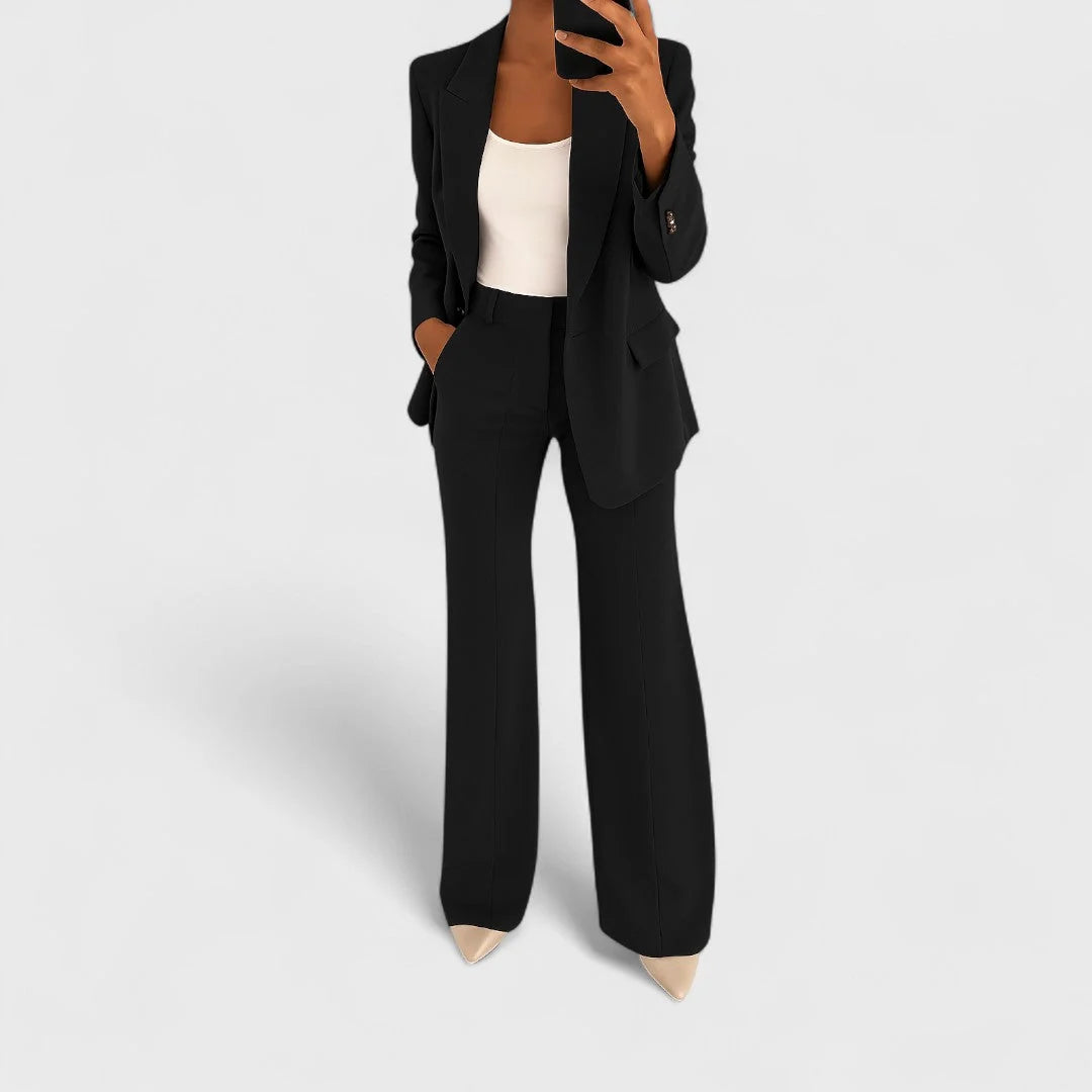 Blazer para mujer y pantalones de pierna ancha con cintura alta