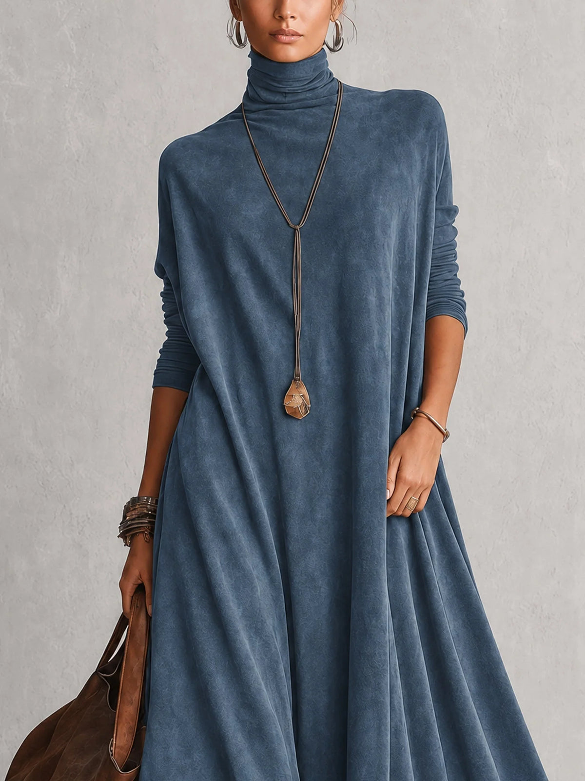 Vestido maxi para mujer con adorno floral de encaje