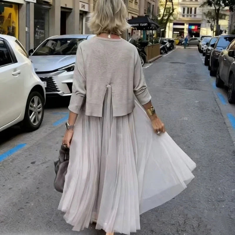 Conjunto de dos piezas para mujer con blusa corta