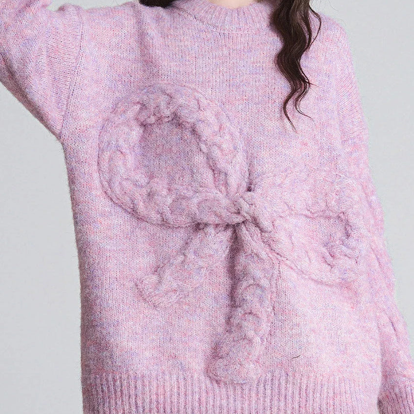 Jersey de algodón para mujer con detalle de lazo
