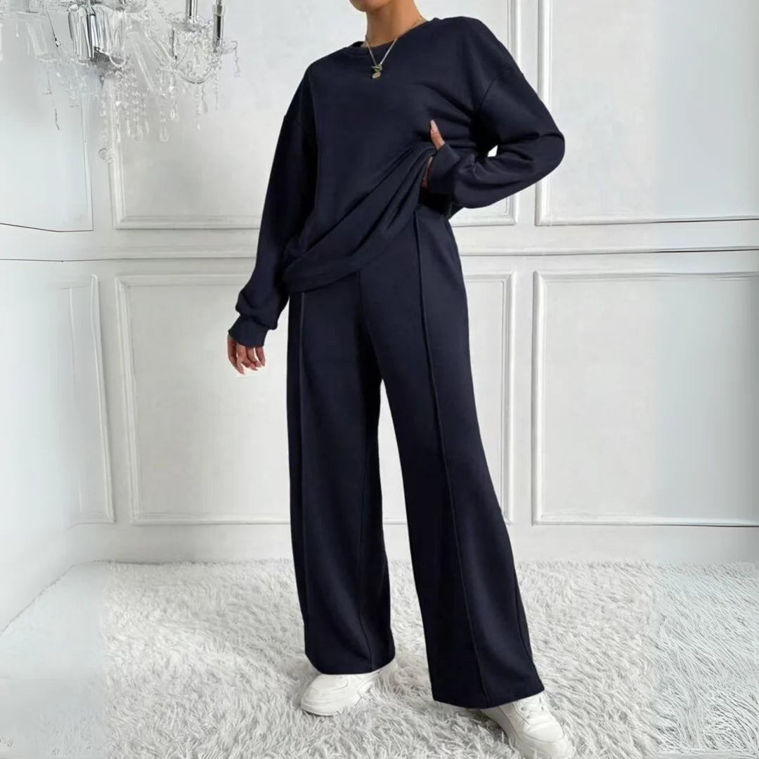 Conjunto de sudadera y pantalones para mujer con cintura alta