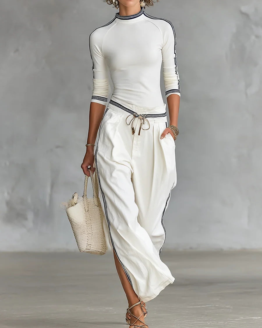 Conjunto deportivo de mujer con pantalón ancho y cordón