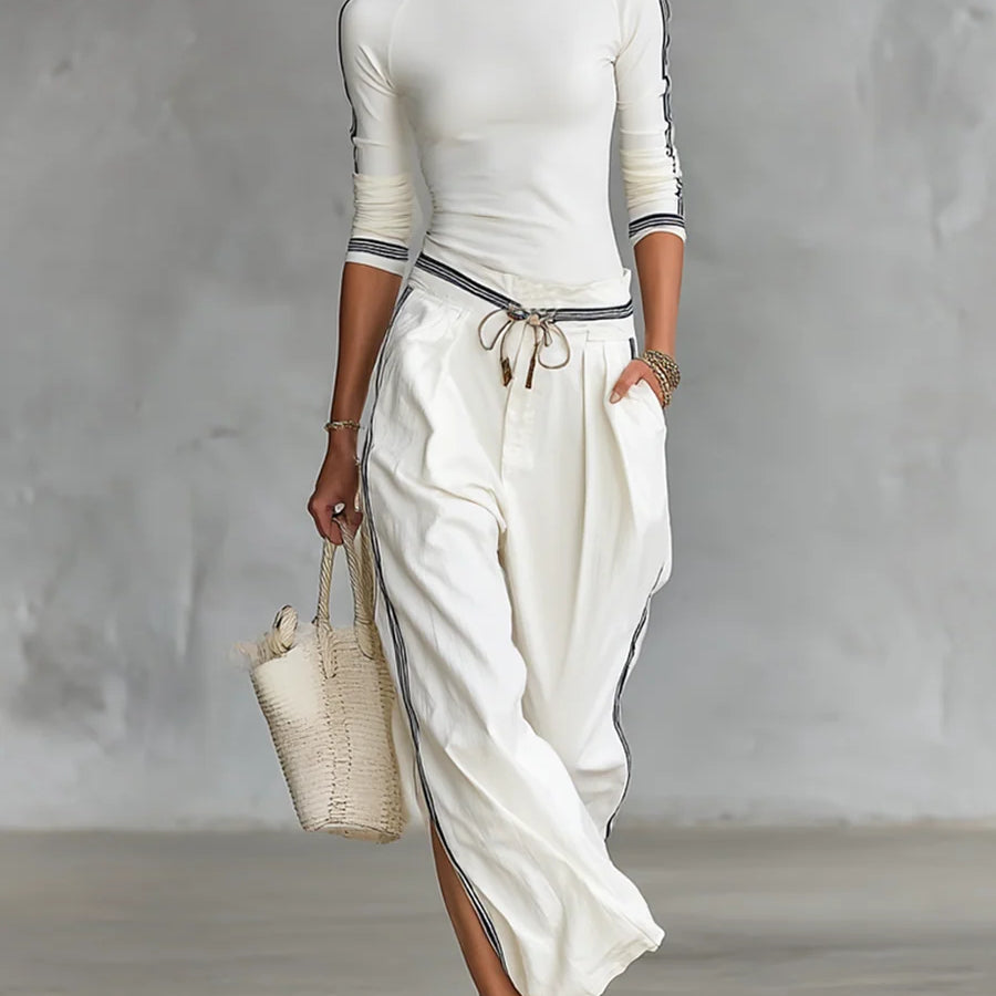 Conjunto deportivo de mujer con pantalón ancho y cordón