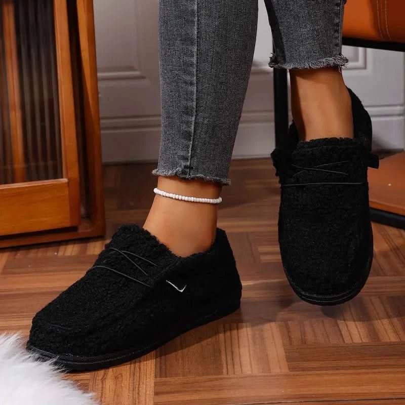 Zapatillas de casa para mujer con forro de felpa y suela antideslizante