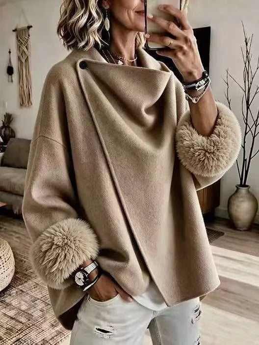 Chaqueta de mujer con frente asimétrico