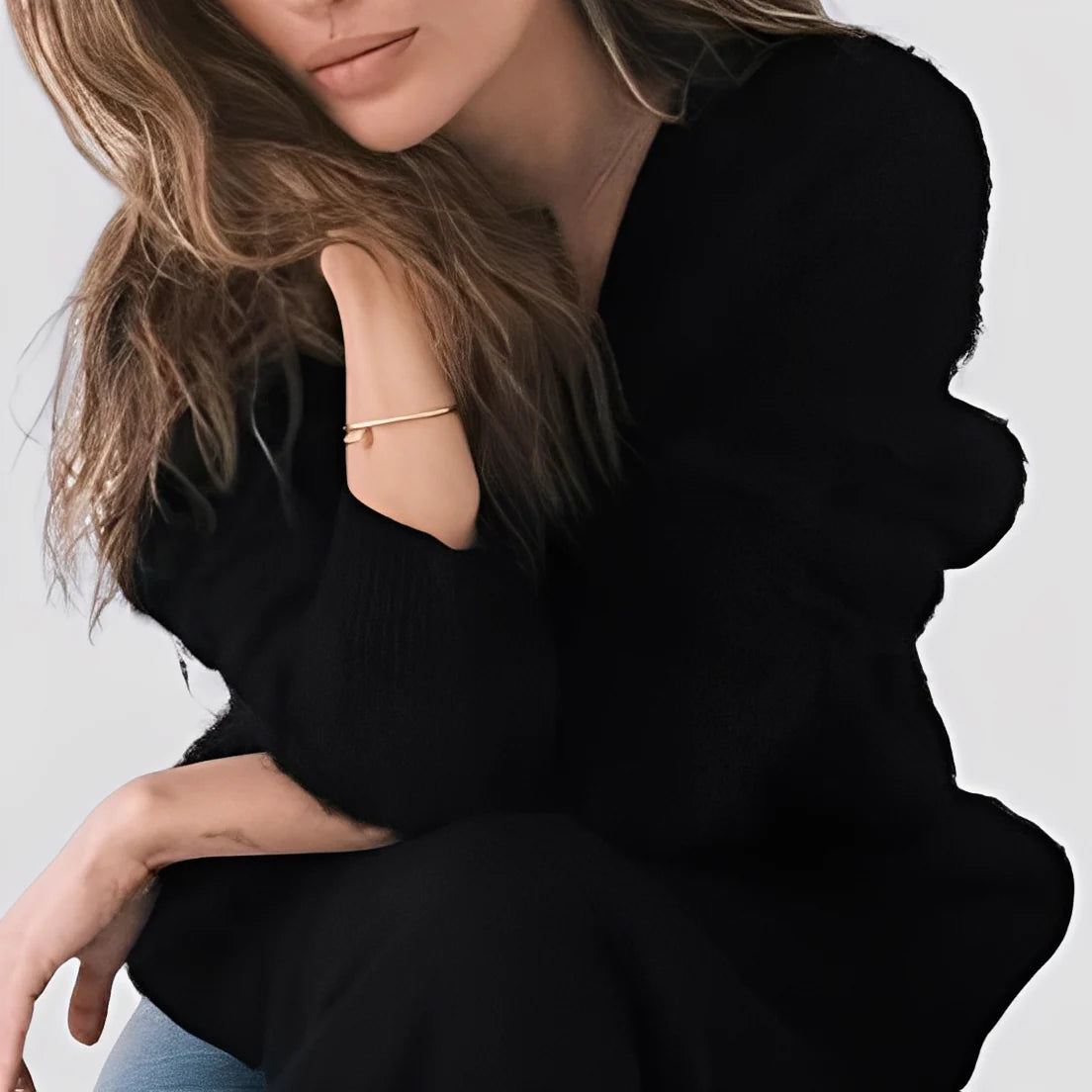 Jersey de mujer de punto suave con botonadura