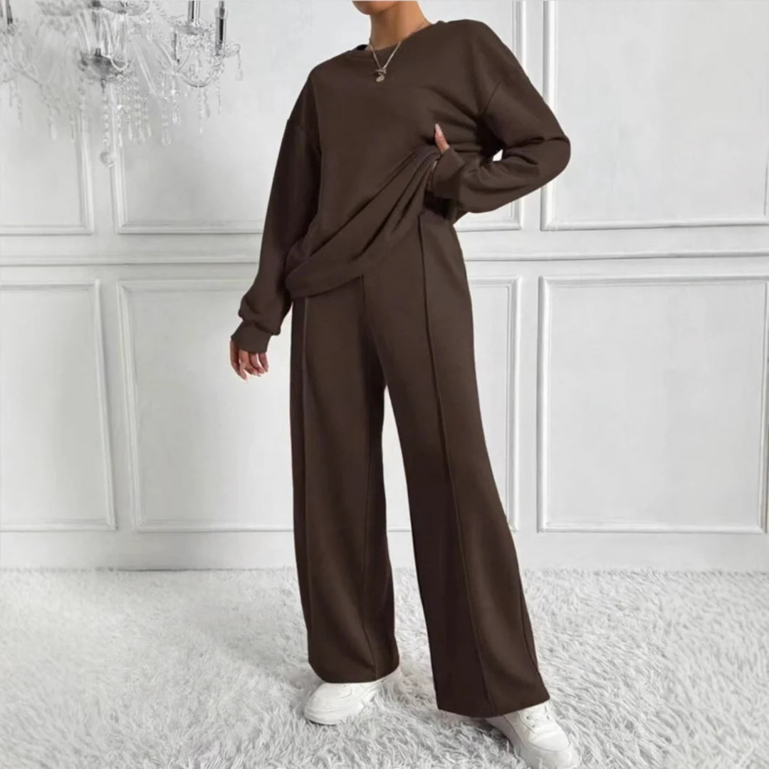 Conjunto de sudadera y pantalones para mujer con cintura alta