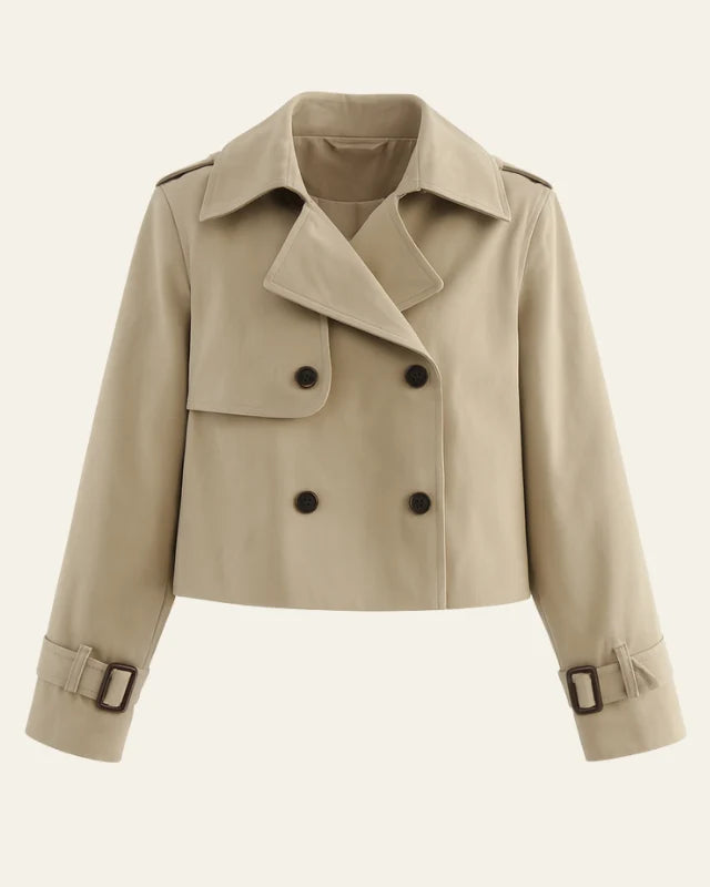 Gabardina para mujer con hebillas ajustables en las mangas