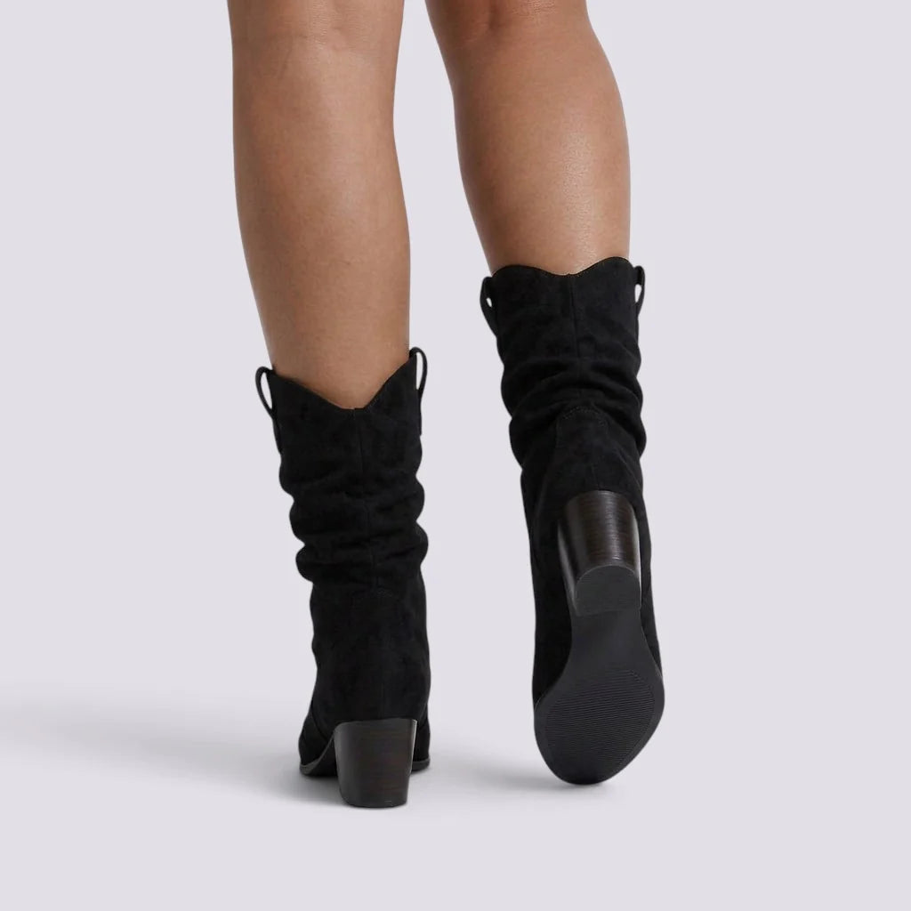 Botines de ante para mujer con tacón bloque