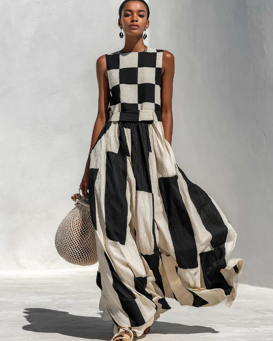 Vestido largo maxi para mujer con mangas anchas corte amplio