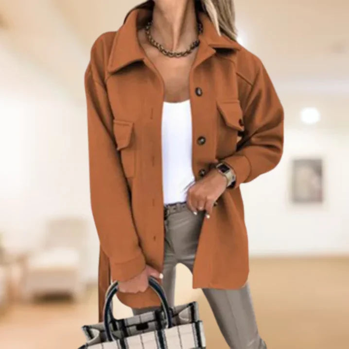 Chaqueta camisa de mujer con cinturón extraíble