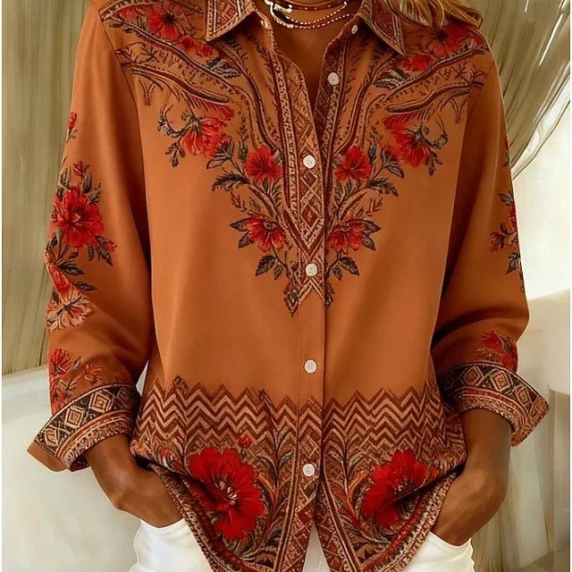 Blusa de mujer con estampado paisley floral