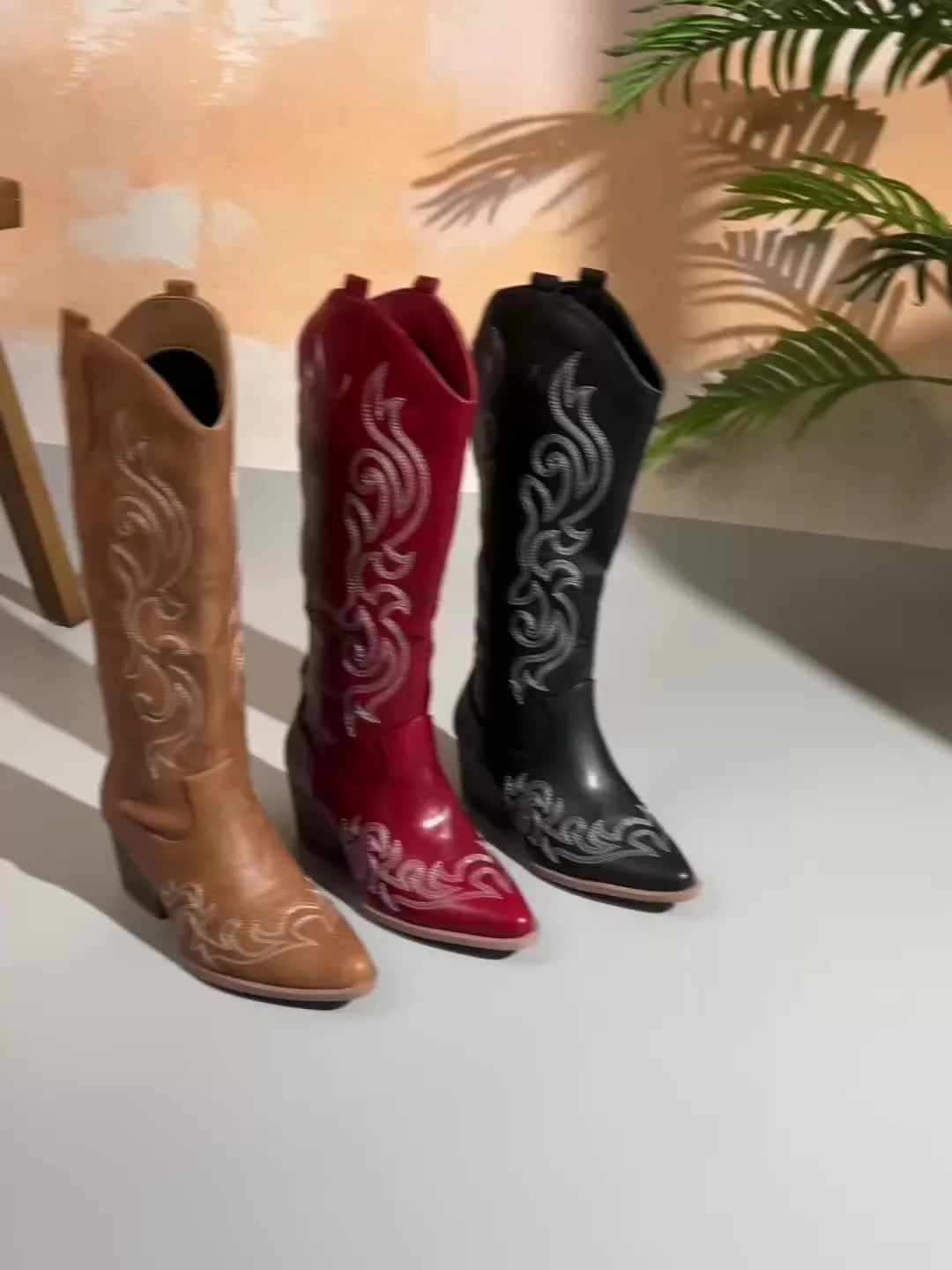 Botas Vaqueras de Mujer hasta la Rodilla con Caño Ancho
