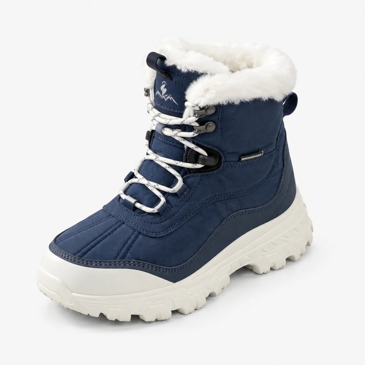Botas de invierno impermeables para mujer con cuello de piel sintética